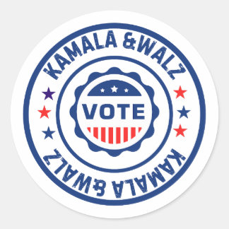 Sticker Rond Vote pour Kamala harris et walz