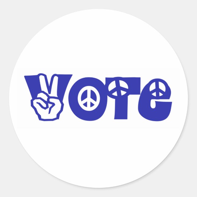 Sticker Rond Vote pour la paix (Devant)