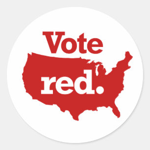 Sticker Rond Vote Red