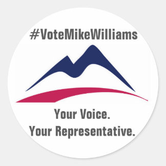 Sticker Rond #VoteMikeWilliams 20 Pack d'autocollants