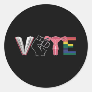 Sticker Rond Voter Les Droits Féministes Des Livres Interdits L