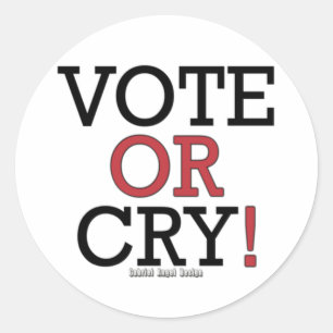 Sticker Rond Voter ou pleurer