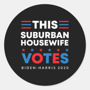 Sticker Rond Votes de la ménagère de banlieue Biden Harris 2020