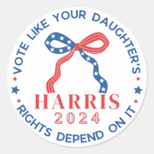 Sticker Rond Votez comme les droits de votre fille en dépendent