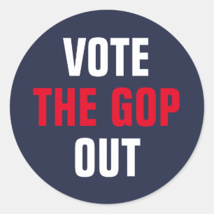 Sticker Rond Votez le GOP Out Rouge Blanc Bleu