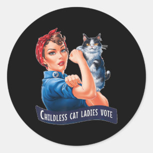 Sticker Rond Votez Rosie pour les femmes sans chats