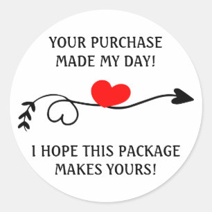 Sticker Rond Votre achat a fait mon jour