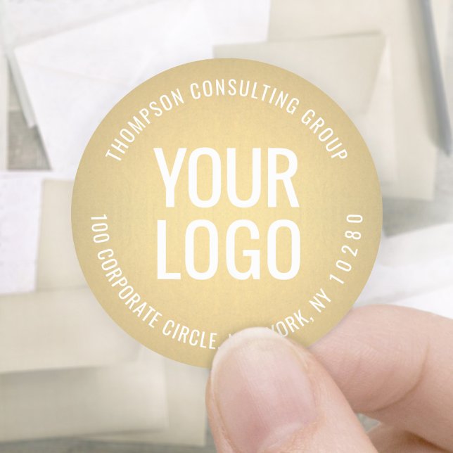 Sticker Rond Votre adresse de retour du logo commercial Faux Go (Créateur téléchargé)