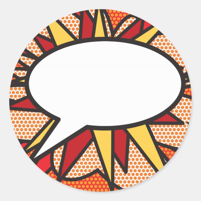 Sticker Rond Votre bulle de message amusante rétro bande dessin (Devant)