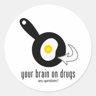 Sticker Rond Votre Cerveau De La Drogue
