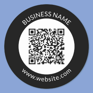 Sticker Rond Votre code QR téléchargé   Texte et couleurs modif