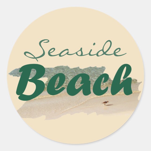 Sticker Rond Votre Fav Beach Deep Turquoise et Vanilla Custodiq (Devant)