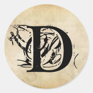 Sticker Rond Votre Lettre. Monogramme personnalisé. sensation v