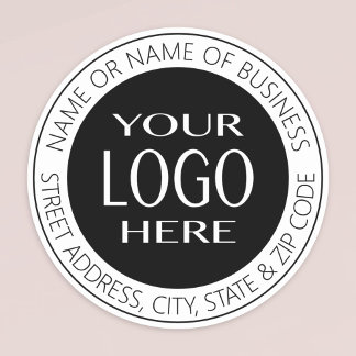 Sticker Rond VOTRE LOGO | Adresse de retour moderne ou Étiquett
