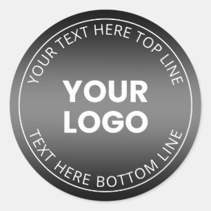 Sticker Rond Votre logo avec dégradé noir et blanc modifiable