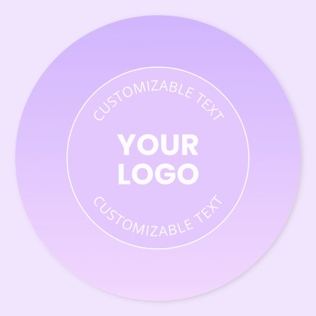 Sticker Rond Votre logo | Dégradé Ombre de la lavande subtile (Créateur téléchargé)