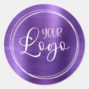 Sticker Rond Votre logo d'entreprise ici Améthyste métallique