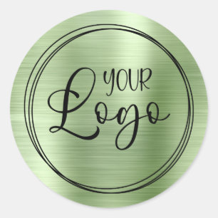Sticker Rond Votre logo d'entreprise ici Métal Mint Vert