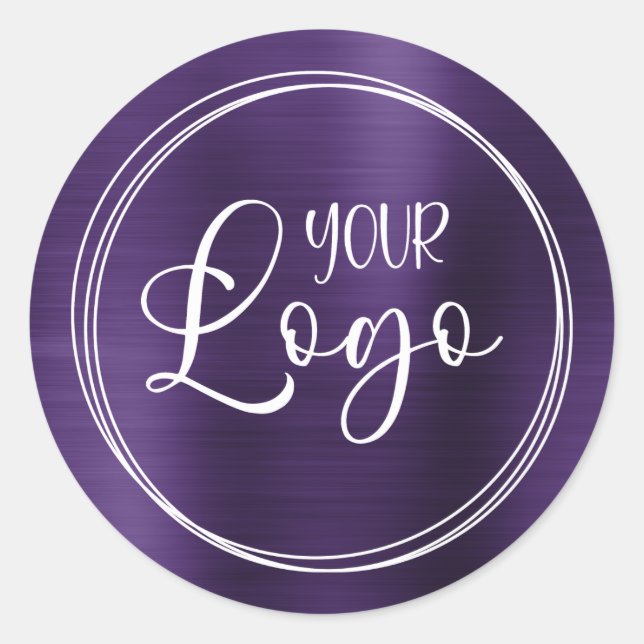 Sticker Rond Votre logo d'entreprise ici Metallic Dark Violet (Devant)
