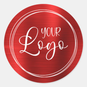 Sticker Rond Votre logo d'entreprise ici Rouge métallique