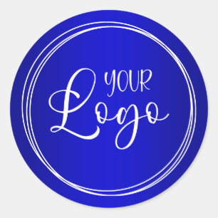 Sticker Rond Votre logo d'entreprise Ombré bleu royal