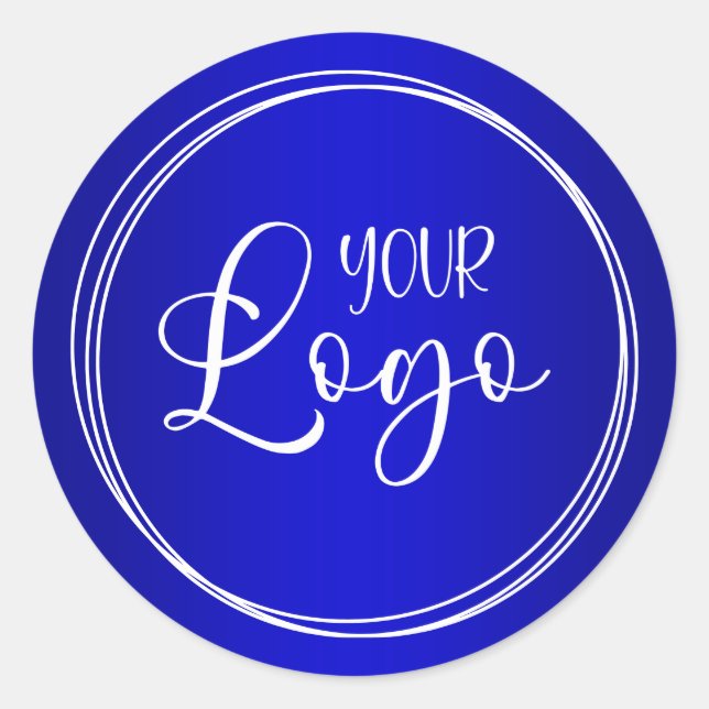 Sticker Rond Votre logo d'entreprise Royal Blue Ombre (Devant)
