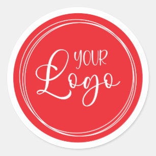 Sticker Rond Votre logo d'entreprise sur cercle rouge