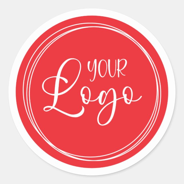 Sticker Rond Votre logo d'entreprise sur Red Circle (Devant)