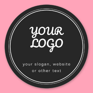 Sticker Rond Votre logo élégant modifiable noir et blanc