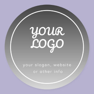 Sticker Rond Votre logo et texte   Dégradé gris foncé