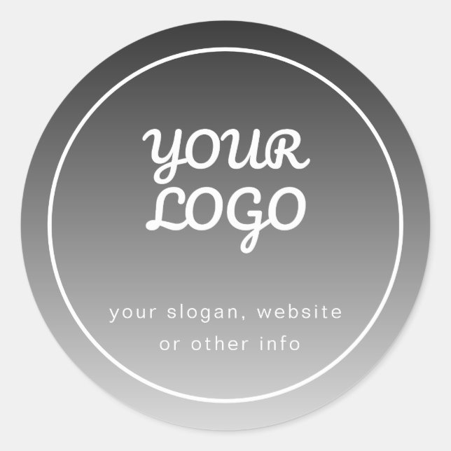 Sticker Rond Votre logo et votre texte | Gradient gris foncé (Devant)