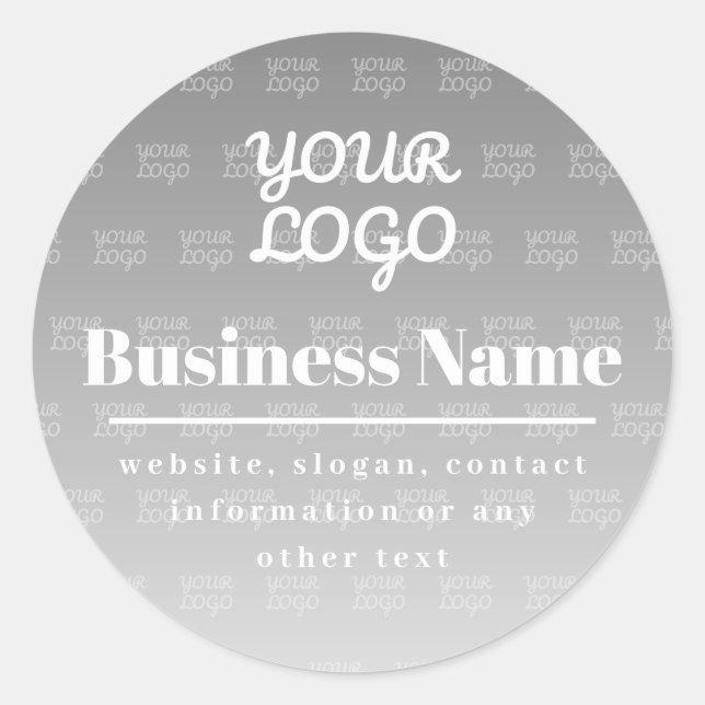 Sticker Rond Votre logo ici Carrelé Motif gris et blanc (Devant)