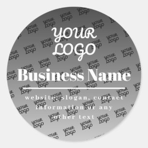 Sticker Rond Votre Logo Ici Motif Carrelé Noir & Blanc