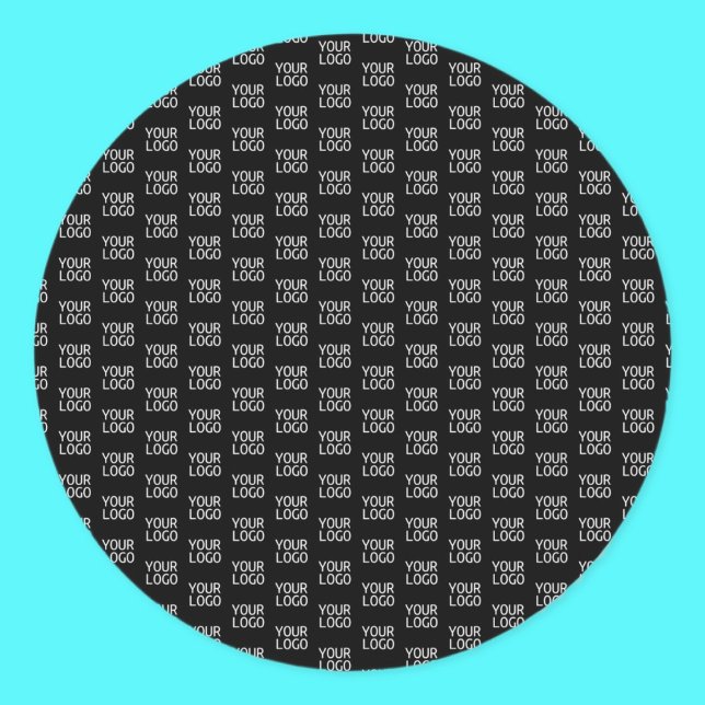 Sticker Rond Votre logo | Motif demi-étape élégant (Créateur téléchargé)