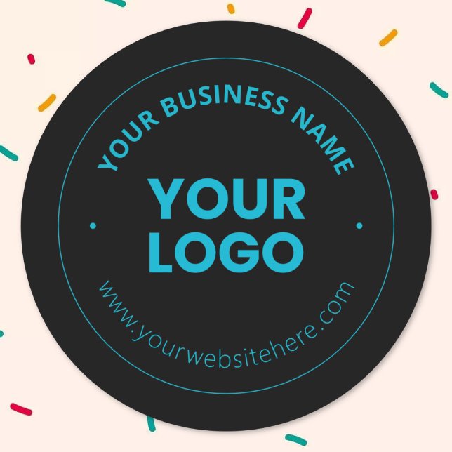 Sticker Rond Votre logo | Nom commercial et site Web modifiable (Créateur téléchargé)