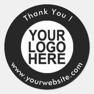 Sticker Rond Votre logo, nom et site Web Promo Classic Round