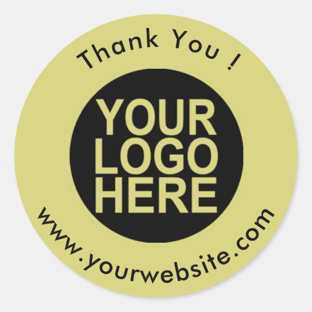 Sticker Rond Votre logo, nom et site Web Promo Classic Round Cl (Devant)
