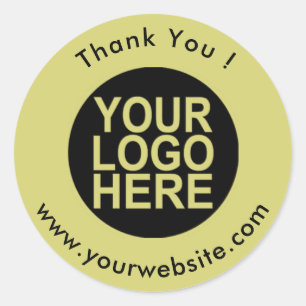 Sticker Rond Votre logo, nom et site Web Promo Classic Round Cl