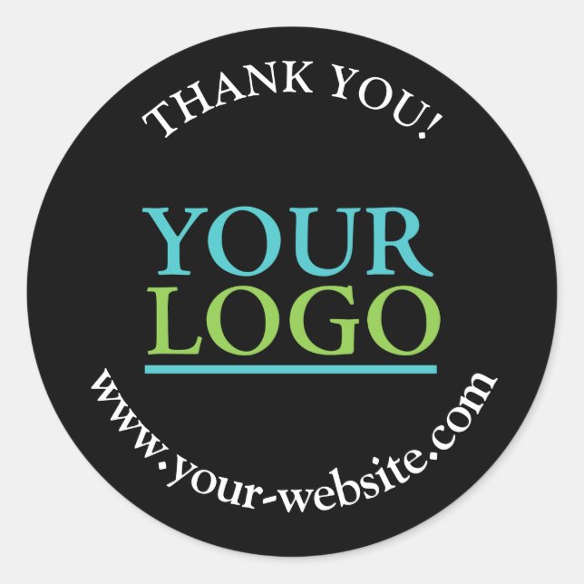 Sticker Rond Votre logo, nom et site Web Promo, do-it-yourself, (Devant)