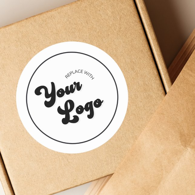 Sticker Rond Votre Logo Retro Super Ici Promotion d'entreprise (Créateur téléchargé)