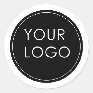 Sticker Rond Votre logo rond ici White Border Company Business
