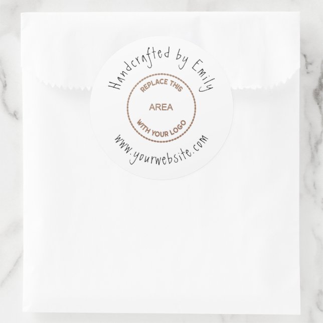 Sticker Rond Votre Logo Site Internet pour les petites entrepri (Sac)