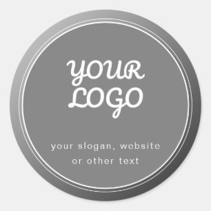 Sticker Rond Votre Logo Slogan Website & Unique Gray Gradient