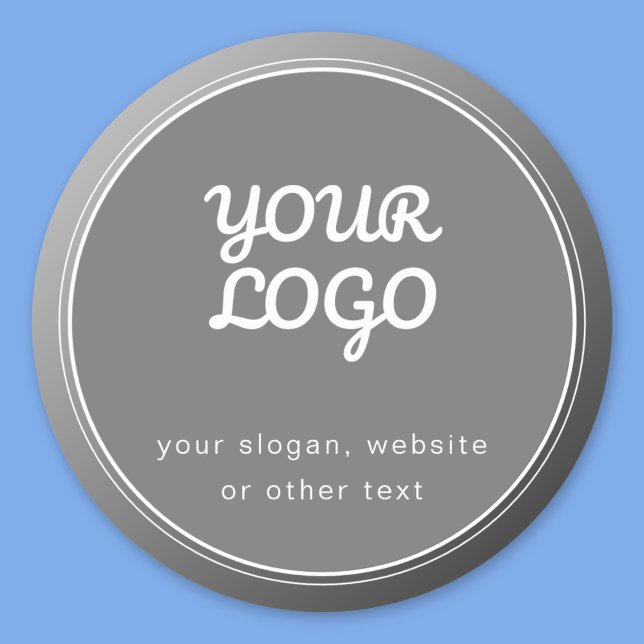 Sticker Rond Votre Logo Slogan Website & Unique Gray Gradient (Créateur téléchargé)