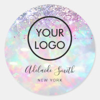 votre logo sur la fausse parties scintillant opale
