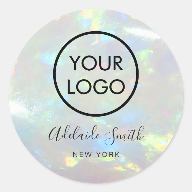 Sticker Rond votre logo sur opal photo classique collant rond (Devant)