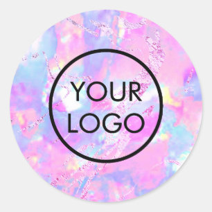 Sticker Rond votre logo sur opal violet