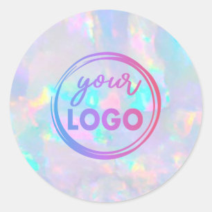Sticker Rond votre logo sur pastel opal gemstone