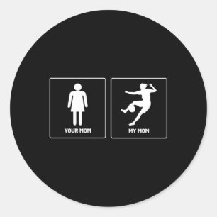 Sticker Rond Votre mère gardienne de but de football