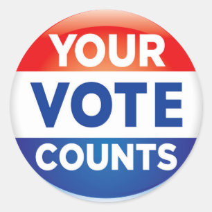 Sticker Rond Votre motif de comptes de vote